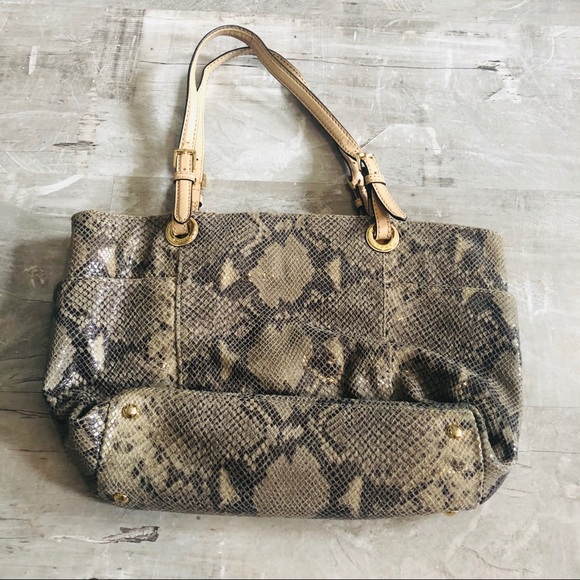 Michael Kors Gray/Tan Python Bag - Picture 2 of 8